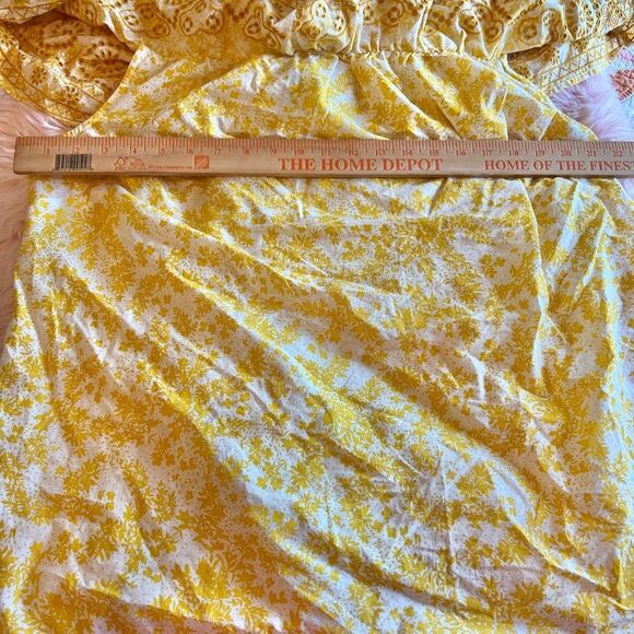 Lane Bryant NWT Yellow Eyelet Embroidery Ruffle Off Shoulder Floral Blouse 18/20 - Picture 8 of 11